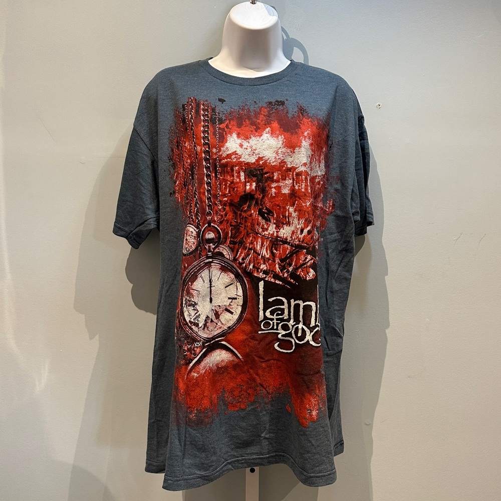 Lamb of God Graphic T-Shirt Blue/Grey Band Tee Large NWOT - Picture 2 of 6